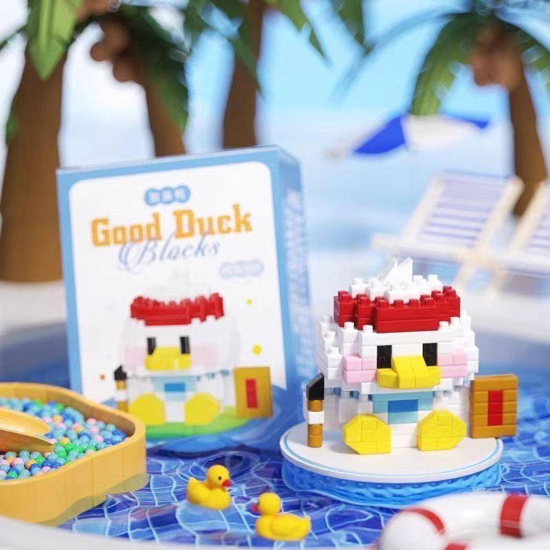 Милые утки серии животных микро-блоки дрели собирать вентиляторы развивающие игрушки для детей
