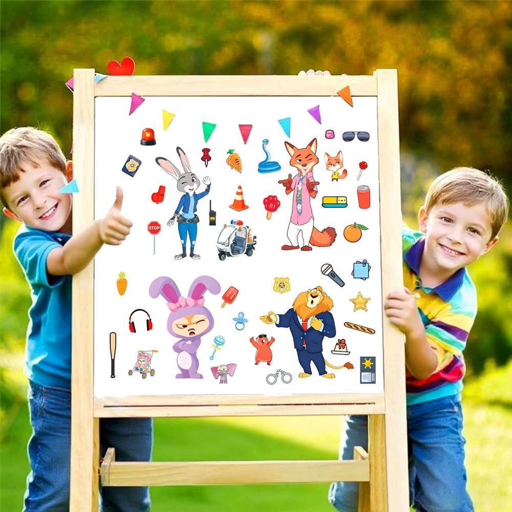 Disney Эстетичные Наклейки для Лица Зверополис 2 Листа DIY Детские Игрушки Детские Пазлы Декор для Вечеринки Подарочные Награды