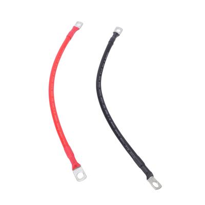 2 шт. Аккумуляторные кабели 6 AWG, 18 дюймов, кабель инвертора с лужеными медными наконечниками 0,31 дюйма для солнечных, морских, RV, автомобилей, мотоциклов, термостойкость 200℃