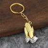 15pcs Elegant Praying Hands Pendant Keyring Ornamentation Perfect for Travelers Believers Seeking Spiritual Comfortable