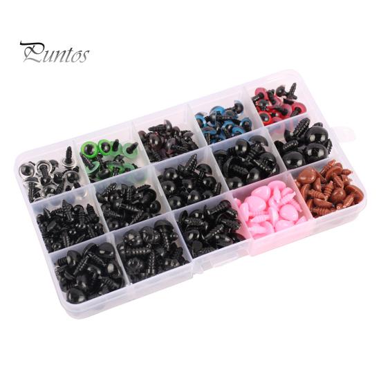 560 шт DIY плюшевая кукла безопасные глаза комплект для носа 15 отделений в штучной упаковке черные глаза с резьбой красочный нос для плюшевых мишек чучела животных 6-14 мм размеры стили