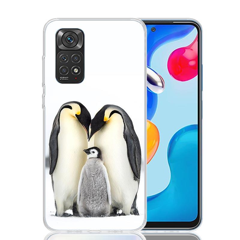 Penguins Love At The North Pole Phone Case For Xiaomi Redmi Note 13 14 15 Pro Plus 12S 12 14S 11S 11E 10 10S 11 11T 5G 4G Cover