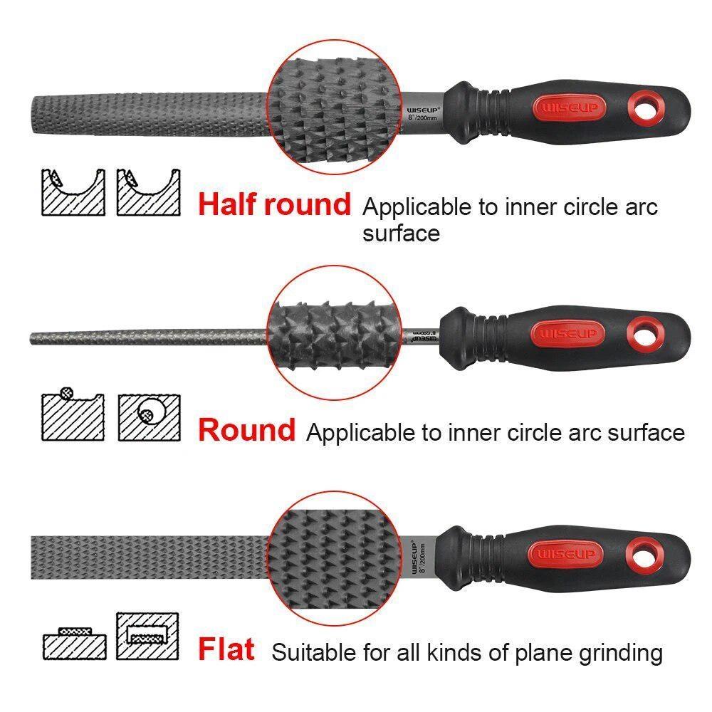 WISEUP 1 шт. набор плоских/круглых/полукруглых напильников по дереву для резьбы по дереву