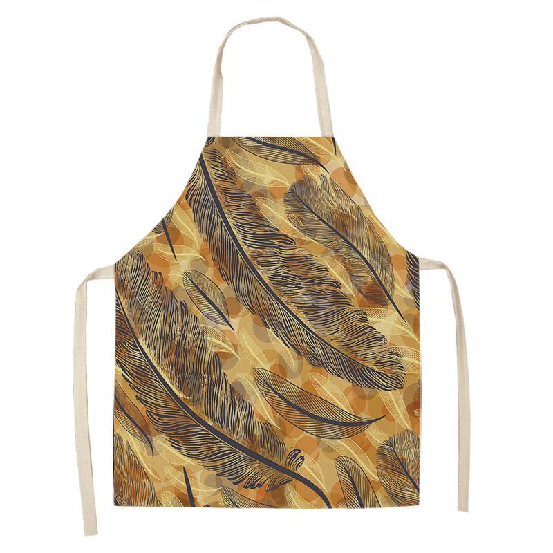 Фартук с принтом «Ловец снов» из перьев, званый ужин, барбекю, нагрудник для приготовления пищи, льняной фартук, фартук для уборки дома, против пятен и масла