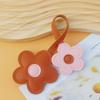Car Keyring Five Petal Flower Keychain PU Leather Bag Pendant Sunflower Bag Pendant  Men