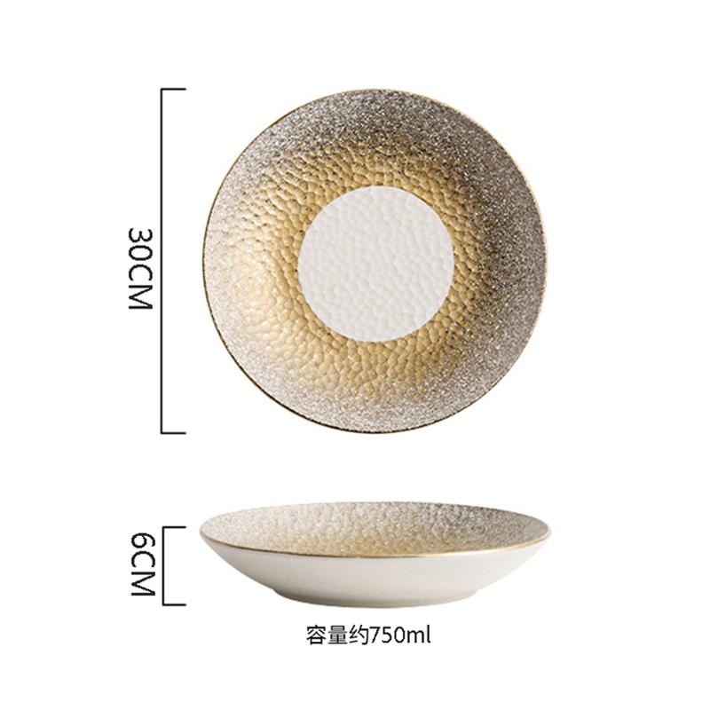 Creative Hammer Texture Ceramic Plate Salad Plate Pasta Plate Sashime Dish Deep Plates Hotel Molecular Cuisine Display Tableware