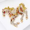 Colorful Horse Brooch Rhinestone Encrusted Alloy Horse Lapel Pin Animal Brooch Pin Outfit Accessory for Clothes Hats Bags Scarves
