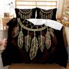 Black Background Dream Catcher Pattern Bedding Set Starry Sky Dream Catcher Quilt Cover Pillow Case 2 or 3 Pieces Soft and Comfortable Home Decoration
