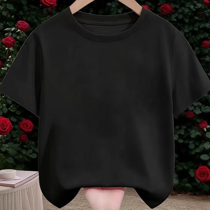 Children Crew Neck Short Sleeve T-Shirt with Watercolor Yellow Sun & Letter Print