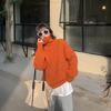 Autumn and winter Korean turtleneck twist sweater women's inner lining solid color casual lazy loose outer top knitted sweater