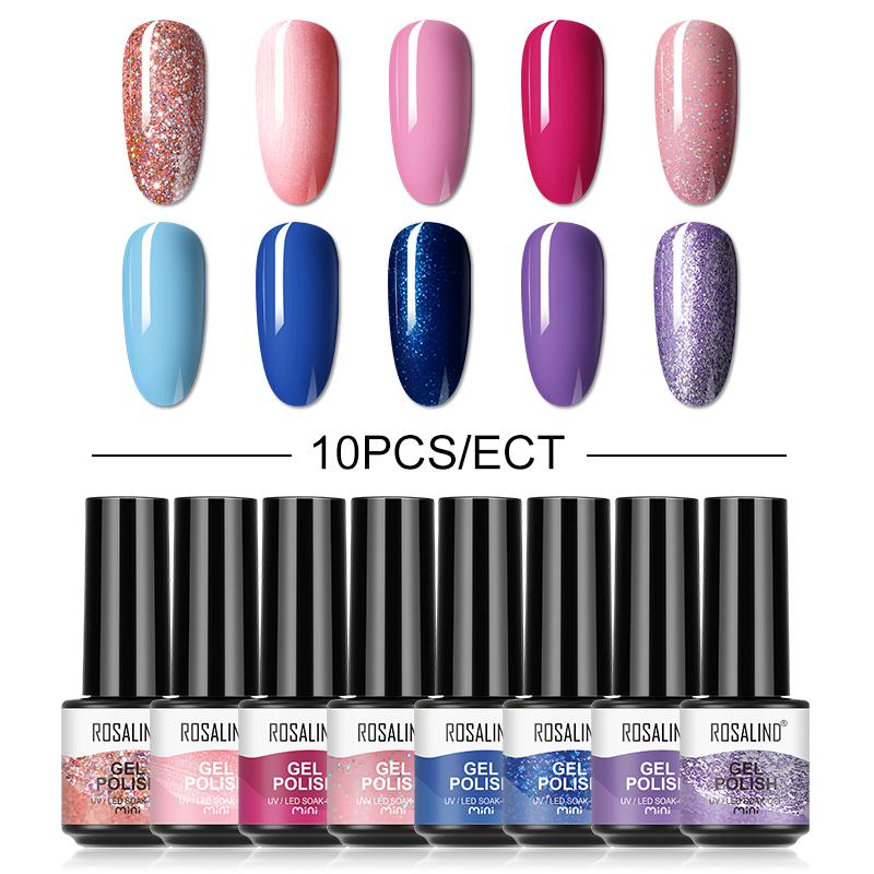 4 шт./10 шт./лот, гель-лак для ногтей, яркий блестящий УФ-гель, набор лаков для ногтей, полуперманентный гибридный лак для ногтей, художественный гель