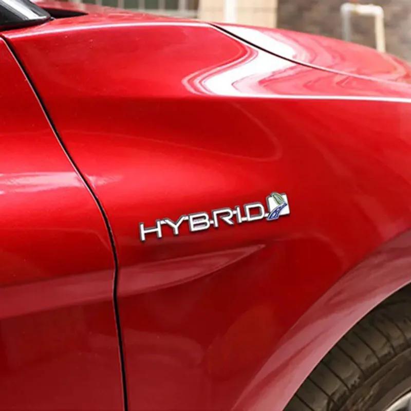 3D металлический гибридный логотип, эмблема автомобиля, значок на крыло, наклейка на задний багажник для T-oyo-ta, аксессуары для авто стайлинга