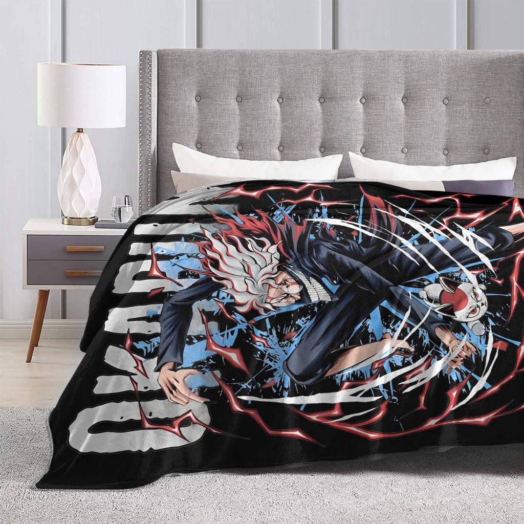 Anime Okarun Dandadan Flannel Blanket  Awesome Throw Blankets for  Sofa Bedding Lounge 125*100cm Quilt,