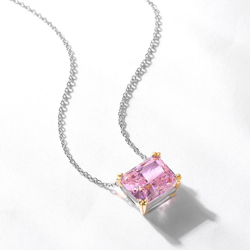 Новое осенне-зимнее преувеличенное индивидуальное розовое ожерелье с высокоуглеродистыми бриллиантами, элитные нишевые ювелирные изделия