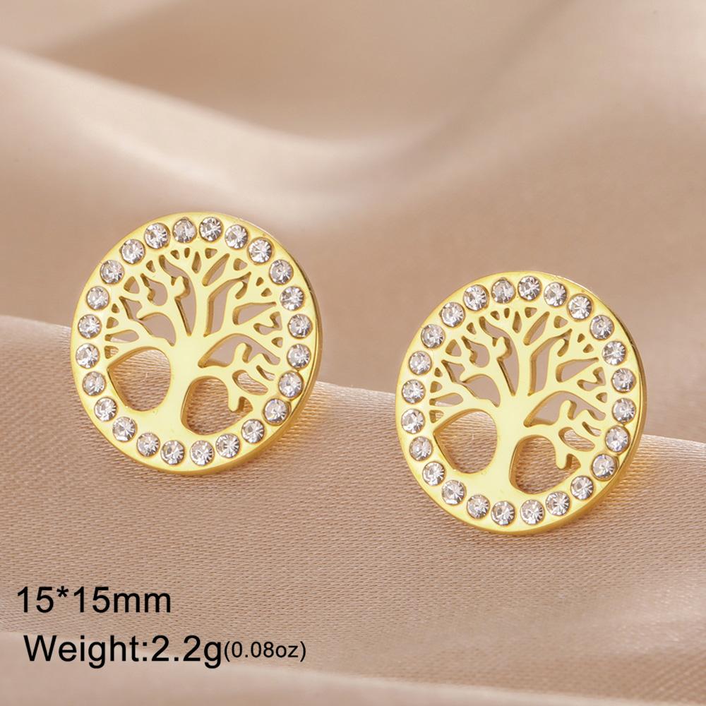 Серьги-гвоздики Dawapara Круг Древо Жизни с прозрачным цирконом, круглые серьги из нержавеющей стали, ирландские украшения, подарок на дружбу