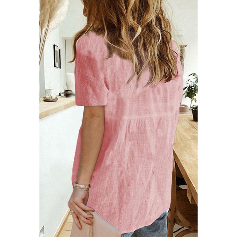 Женская модная футболка-кардиган с лацканами и воротником на весну и осень, хлопковый льняной топ, повседневные блузки с короткими рукавами и принтом