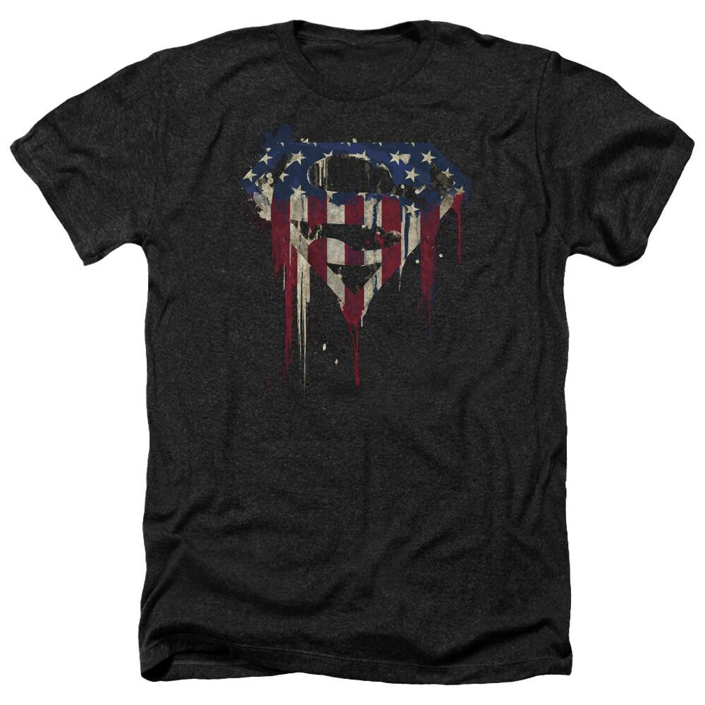 SUPERMAN BLEEDING SHIELD Licensed Adult Men039;s Heather Tee Shirt SM-3XL Unisex T-Shirt