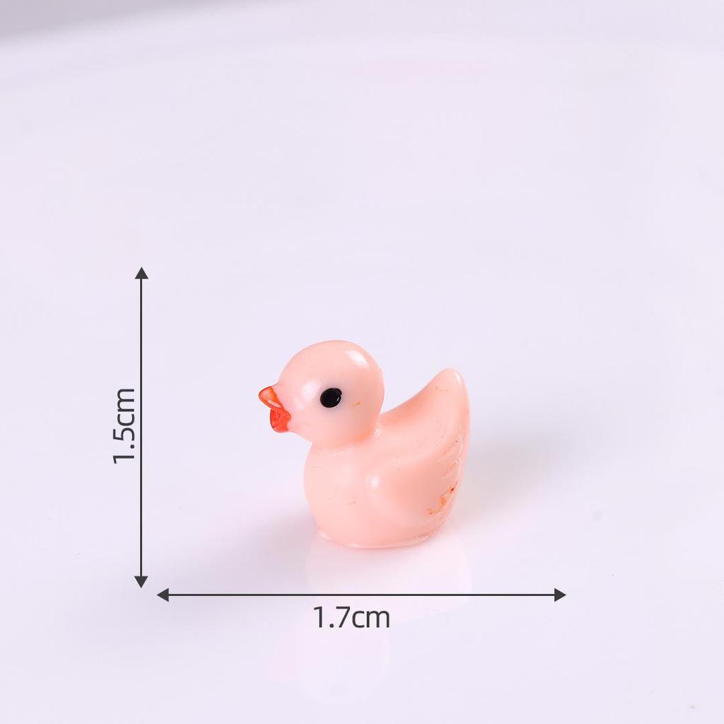 Miniature Colorful Luminous Duck Resin Ornaments for Micro Landscape and Moss Decor