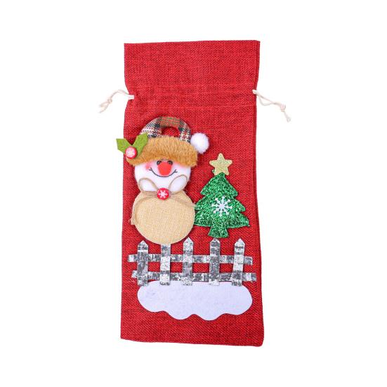 Наборы ornaments для обеденного стола, Рождественские чехлы для винных бутылок, Мешок для подарков Санта-Клаус/Снеговик/Олень/Медведь с наклейками, Праздничные зимние домашние акценты