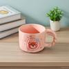 Кружка с крышкой и ложкой, милая чашка в стиле Инс, керамическая чашка для воды высокой ценности, розовая медвежья, подарок на день рождения, сувенир