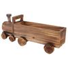 Wooden Flower Pot Cartoon Train Shape Good Ventilation Succulent Flower Pot Decoration for Garden Home Office