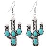 Bohemian Retro Turquoise Earrings Fairy Cactus Personality Simple Temperament Earrings