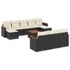 VidaXL Salon de Jardin avec Coussins 11 pcs, Canapés de Terrasse, Ensemble de Meubles de Patio, Mobilier d'Extérieur, Noir 3226420