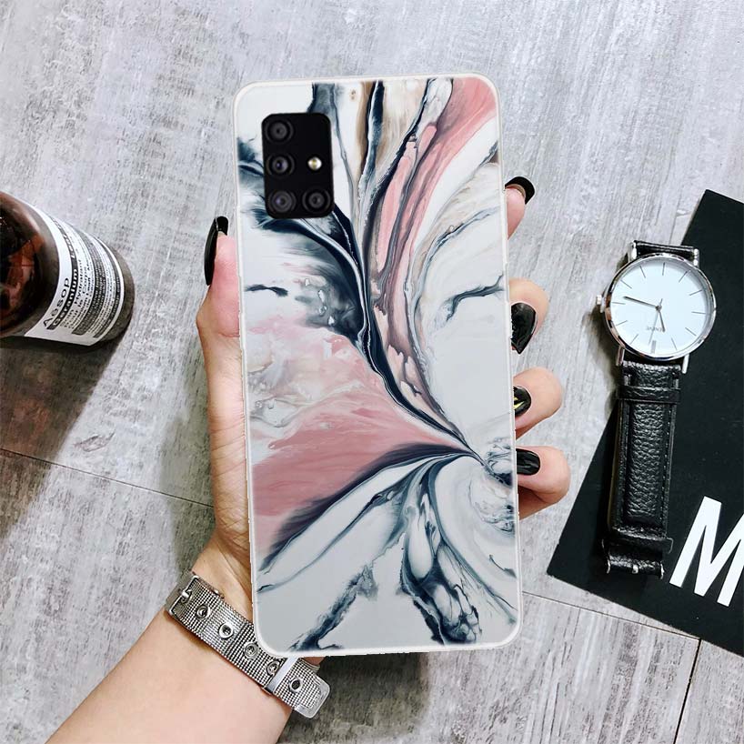 Модный золотой розовый геометрический мраморный чехол для телефона Samsung Galaxy A12 A22 A32 A42 A52 A72 A51 A71 5G A41 A31 A21 A02S M12 M21 M31