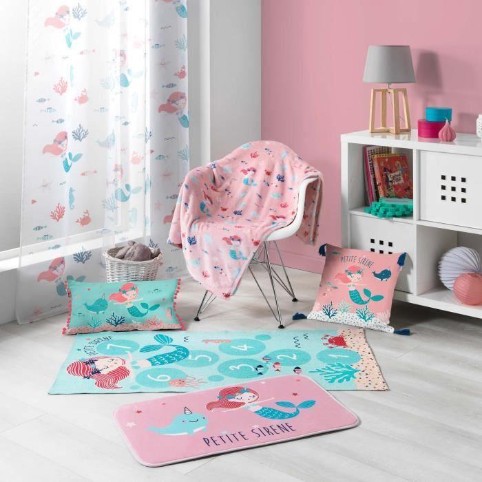 Tapis - La Petite Sirène - 75 x 45 cm - Velours - Oeko-Tex® - Rose