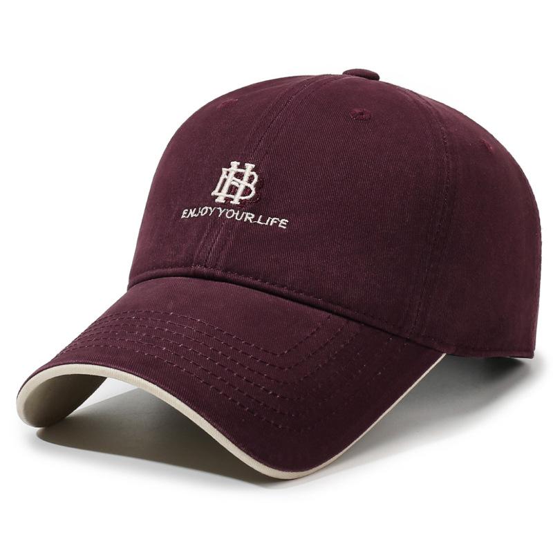 Vintage Embroidered Alphabet Baseball Cap Men'S And Women'S Versatile Sunshade Sun Protection Cap Tide Outdoor Casual Cap