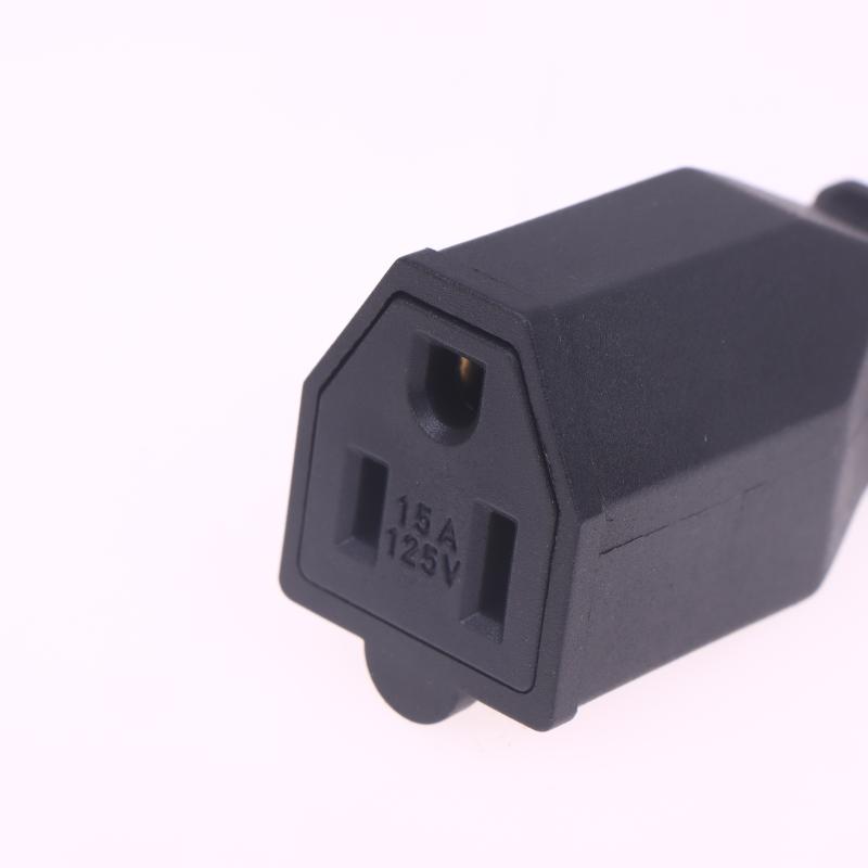 1/2 шт. Розетка питания США с тремя контактами, Электрическая розетка, Разъем переменного тока, Вилка, Черный, 125 В, 15 А, Американский разъем "мама", "папа"