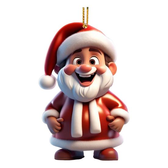 Украшения Санта-Клауса 2D Мультяшный Санта-Клаус Акриловая Подвеска Рождественская Елка Подвесное Украшение для Праздничного Дерева Декор