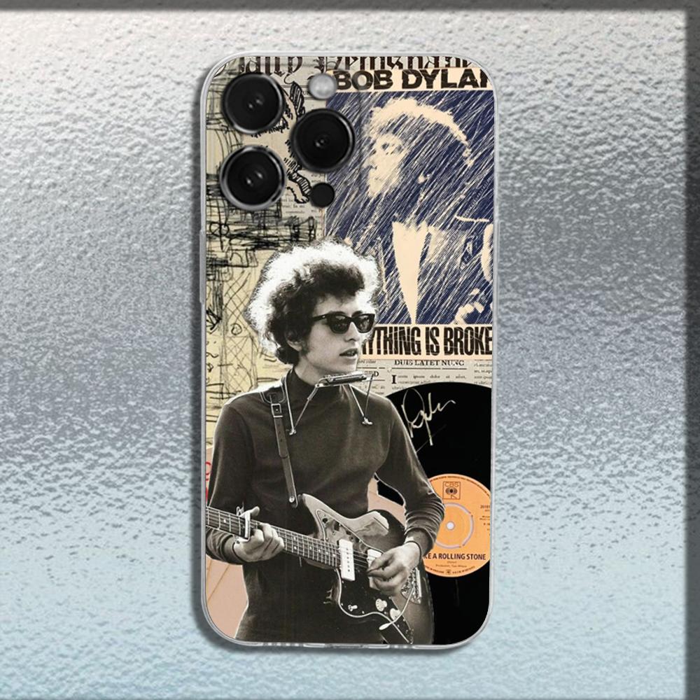 Singer B-Bob Dylan Phone Case For iPhone 16,15,14,13,12,11 Plus,Pro,Max,XR,XS,X,Plus,SE,Mini Transparent Soft Cover