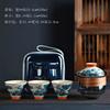 Ge kiln hand-painted travel tea set portable express cup one pot three cups company annual meeting business celebration gifts