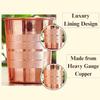 Pure Copper Plain Glass with Luxury Design, Drinking Serving Water, Yoga Ayurveda, Volume-300 Ml, Pack of 2