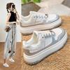 Женские одинарные туфли Dopamine 2025 женские весенние новые туфли на платформе, повседневные кеды, универсальная спортивная обувь, студенческие белые туфли