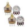 FLEOR Guitar Long Split Shaft Guitar Pack of 4 A500K+B500K Tone/Volume Pots, 24-Spline Potentiometers,