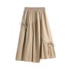 Summer Women's Casual Fashion Solid Color Ruched Pleated Irregular Half-length Skirt