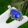 Friendship Day Deal Natural Lapis Lazuli 925 Silver Bezel Ethnic Pendant Jewelry
