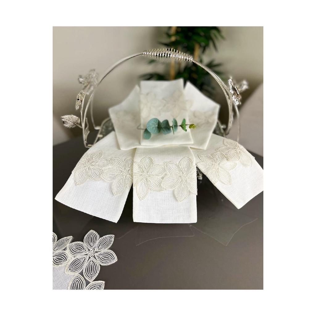 Модель Perla кремового цвета гипюр кружево гардения ткань набор из 12 столовых приборов салфетка диапазон скатерть посуда