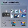BOYA Android Smartphone Wireless Pin Microphone with Magnetic Wireless 48KHz HD Sound Omnidirectional Noise Instant Up to 15 Hours of Battery Life