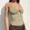 Solid Casual Sleeveless Cami Top Women Backless Hollow Out Sexy Crop Tops Tees Fashion Fitness Camisole