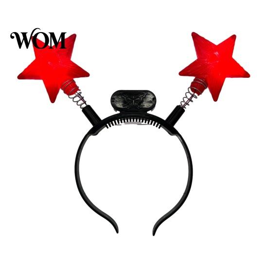 Spring 3D Star Hairband LED Headband with Spring, Light Up Wobble Hair Hoop for Party Concert, Glowing Festival Prop Kids Adults, Graduation