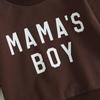 Осенне-зимняя одежда для маленьких мальчиков, свитшот с принтом «MAMA's BOY» с длинными рукавами + эластичные спортивные штаны, комплект одежды для малышей