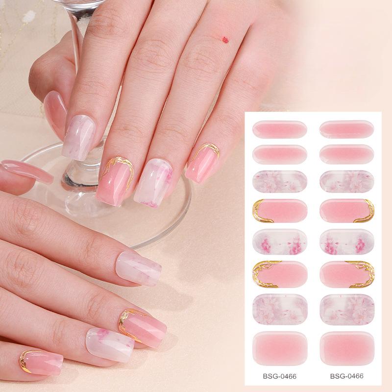 Gel Manicure Stickers Illuminated Semi-cured Nail Stickers Hot Stamping