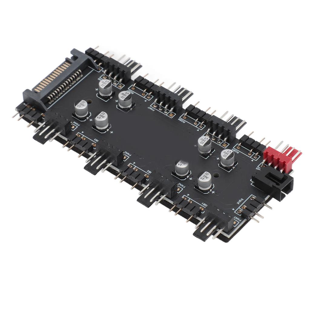 ARGB PWM 2 in 1 Hub 8 Way 5V 3 Pin ARGB HUB and 8 Way 12V 4 Pin PWM Hub for Expanding Motherboard Fan and ARGB Interface