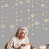 Шампанское Золото Украшения на 60-летие Цифра 60 Круг Точка Звезда Гирлянда Металлический Серпантин Баннер для Женщин Мужчин За 60 Лет День Рождения