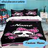 Custom Name 3PCS Monster Skull Theme Bedding Set Including 1pc Duvet Cover And 2pcs Pillowcases for Bedroom, Dormitory Gift Home Decor