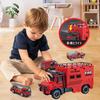 Funk Doggie Car Toy Fire Truck Toy Fire Engine Construction Vehicle Model Car Includes Sound Catapult Type Rail Fire Series Refracting Ladder Truck