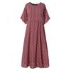 ZANZEA Women Round Neck Polka Dot Print Short Sleeve Summer Dress